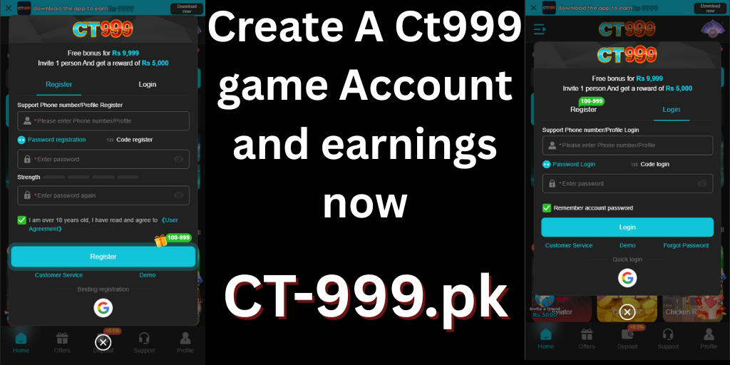 Create CT999 Game Account CT-999.pk Create CT999 Game Account CT-999.pk